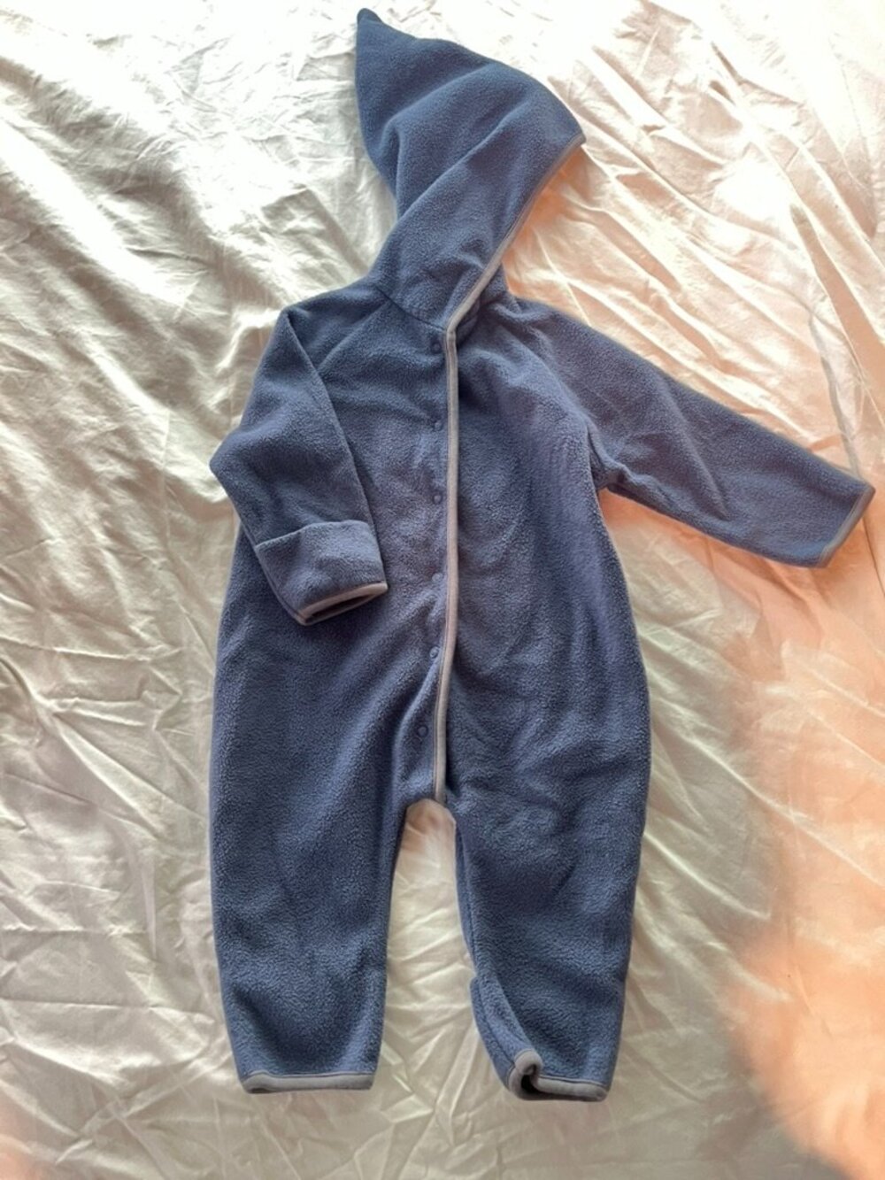 Zutano Blue Hooded Fleece One-Piece